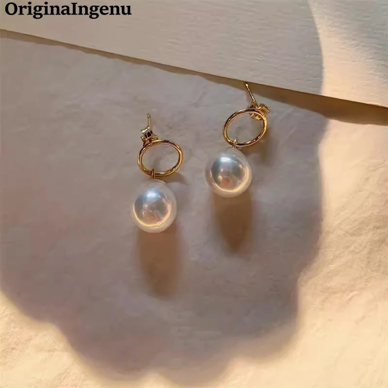 

Handmade 10MM Natural Pearl Earrings 14K Gold Filled Earrings Minimalist Tarnish Resist Jewelry for Women