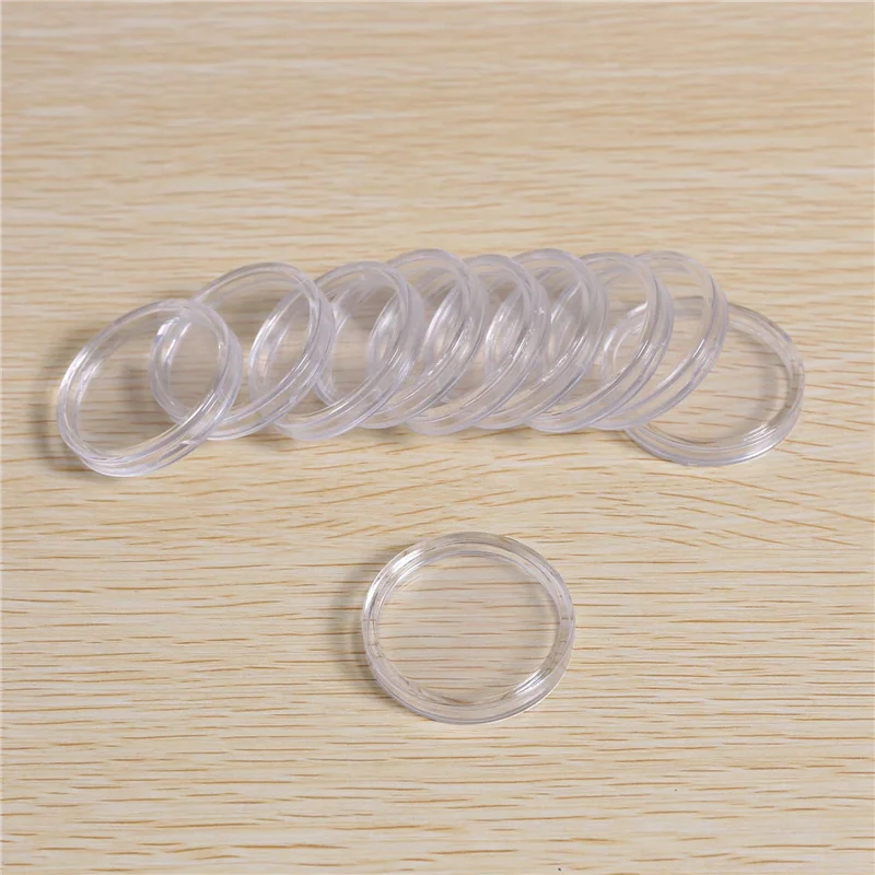 40 Pcs Small Round Transparent Plastic Coin Capsules Box 33Mm-ABQU
