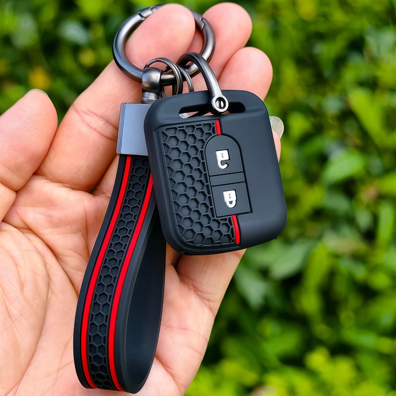 Neue Autoschlüssel-Silikonhülle, Gummi-Schutzhülle für Nissan Micra K12 Note Navara Qashqai J10 Primera Almera Sunny X-Trail – Detail 2