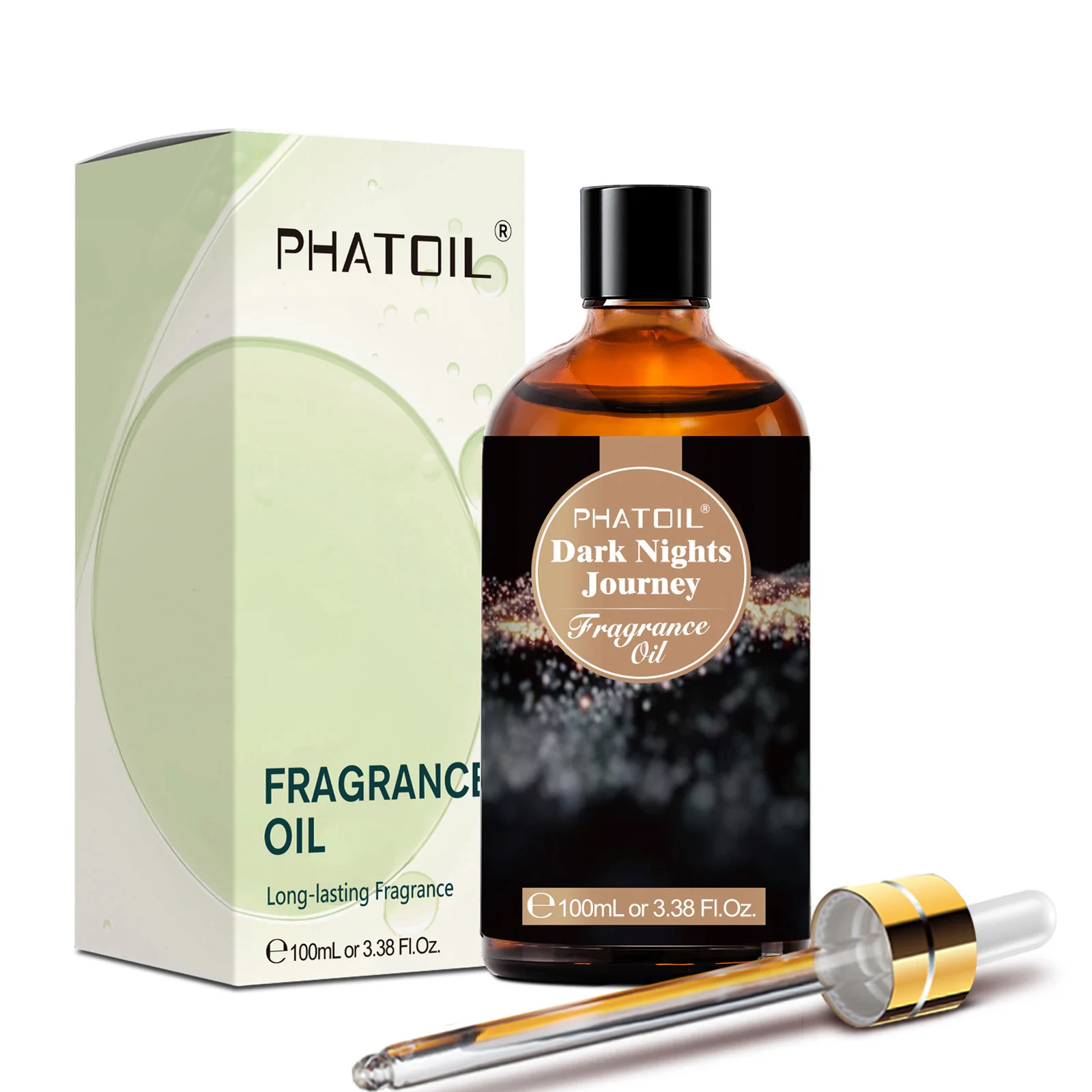 Phatoil 100ml óleo de fragrância com conta-gotas almíscar branco flor de laranja goma de bolha bebê em pó óleo essencial de café para aromaterapia