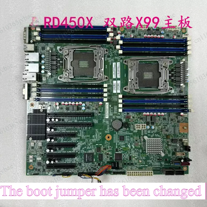 Support NVMEM.2 DIY ALEO Six Card Second-hand, 90% New RD450X Dual X99 Server Main Board 2680v4