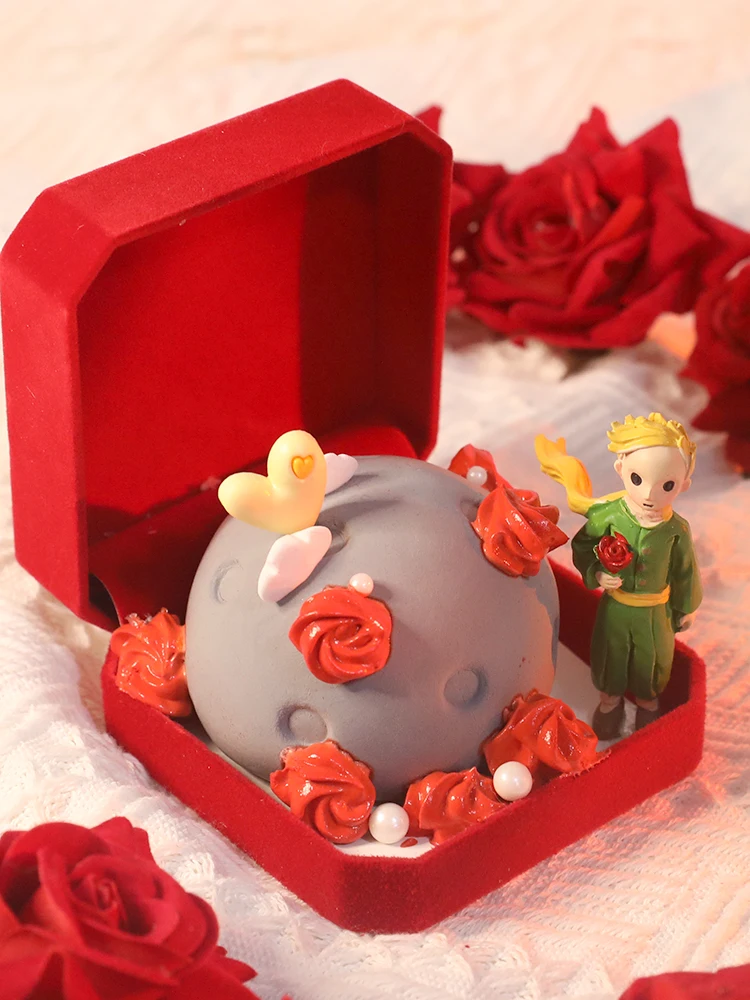 Red Rose Little Prince Children Kid Happy Birthday Cake Topper Wedding Party Supplies Baby Shower Girl Boy Fox Rose Sweet Gifts