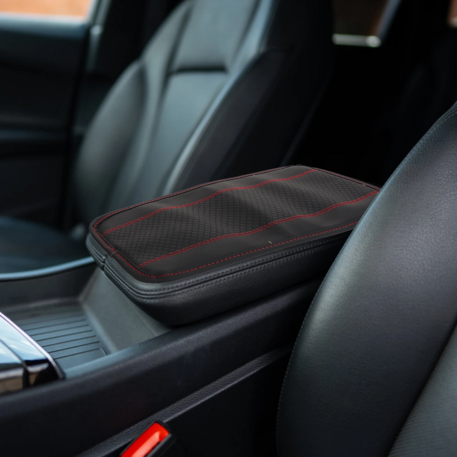 

Soft Car Armrest Cushion Non-Slip Center Pad Padded Cover Stylish Stitching Minimalist Design For Vehicle Interior Accessories