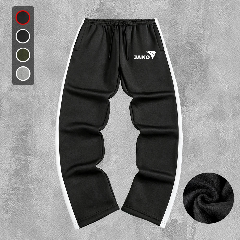 Men's Minimalist Color Block Sweatpants With Triangle Icon Print Drawstring Joggers For Daily Wear Warmth Running And Commute