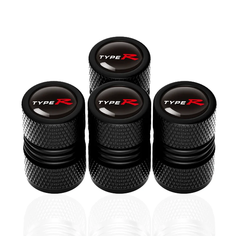 4Pcs Car TypeR Tire Wheel Valve Caps Tyre Rim Stem Covers For Honda Civic TYPE R CRV HRV Accord Fit Accessories