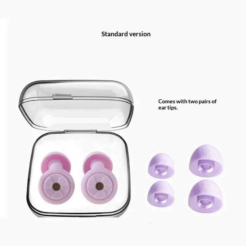 1Pair Silicone Ear Plugs Noise Reduction Earplugs With Ear Tips Reusable Soft Ear Plugs For Sleeping Study Travel