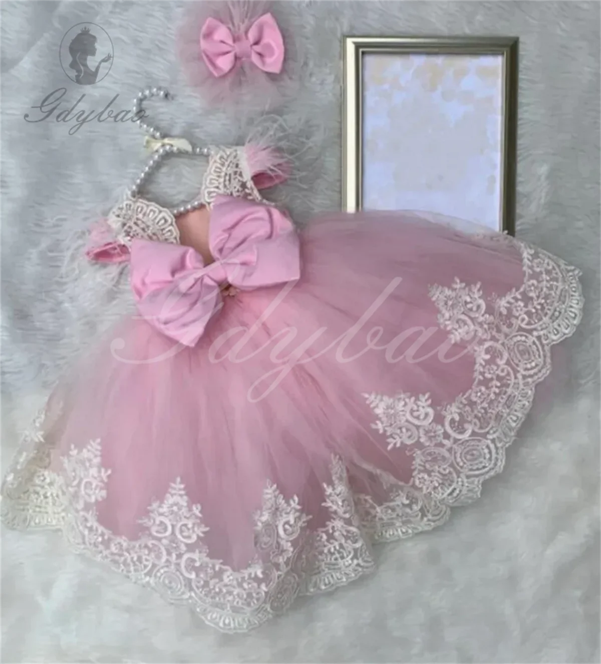 Girl Dress Princess Flower Girl Dresses Cute Bow Baby Girl Dress Birthday Party Dresses First Communion Dress