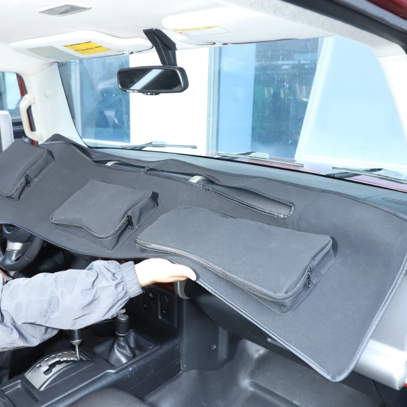 

Gao Ruying For Toyota FJ Cruiser 2007-2021 Car Dashboard Sunscreen Pad with Zipper Storage Bag Interior Car Accessories