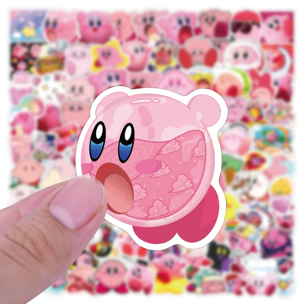 10/30/50/100pcs Cartoon Kirby Stickers Kawaii Girls DIY Laptop Guitar Skateboard Waterproof PVC Decal Cute Sticker Pack Kids Toy