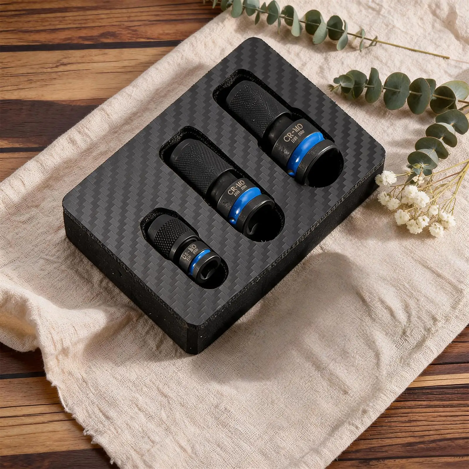 Bolt Extractor Set 1/2 To 1/4 Inch High-Torque Easy Out Hand Tools 3-Piece Screw Extraction Socket Set For Damaged Rusted