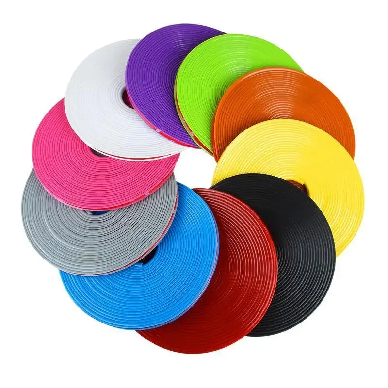 8M Car Rim Protect Strip Universal Tire Protection Ring Wheel Edge Protector Anti-collision Strips Automobile Styling Mouldings