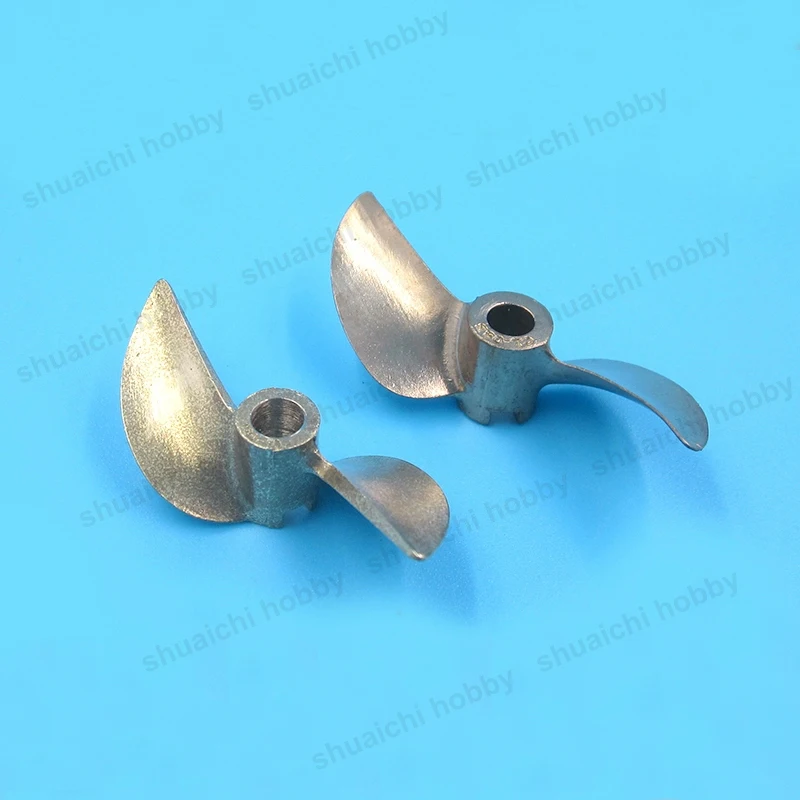 1PCS 2 Blades Copper Propeller Hole 4mm/4.76mm Willow Leaf Shape Paddle Outer Dia 42/48mm for RC Electric/Methanol Ship O Boat