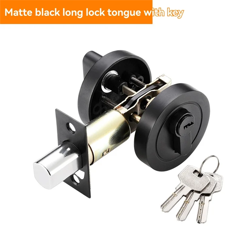 HRBAJ-Serratura per porta invisibile Bullone rotondo con chiave Serratura domestica per interni per porte in legno/ferro Serrature di sicurezza antifurto universali