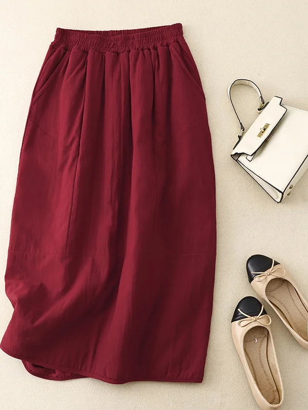 Gonna lunga in cotone retrò da donna taglie forti allentata tutto-fiammifero bocciolo di fiore lanterna gonna a trapezio pendolari Sle autunno inverno casual