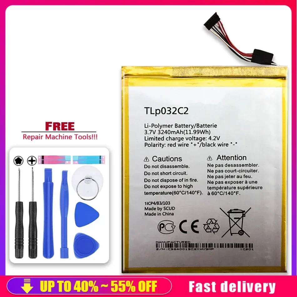 Mobile Phone Batteries TLp032CC 3240mAh For Alcatel One Touch Pixi 8 8.0 3G 9005X OT-9005X Smartphone Battery