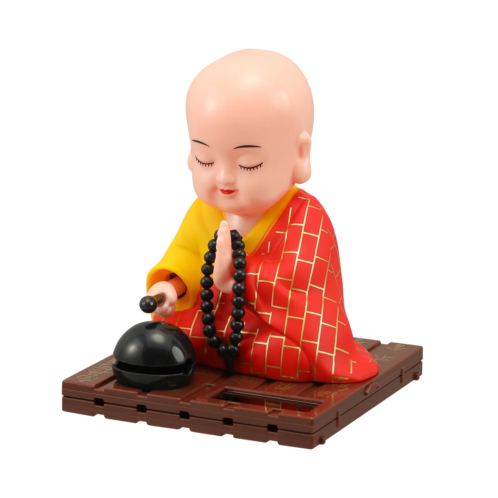 

Ornaments Monk Statue Solar Bobblehead Outdoor Fun Car Dashboard Decoration Office