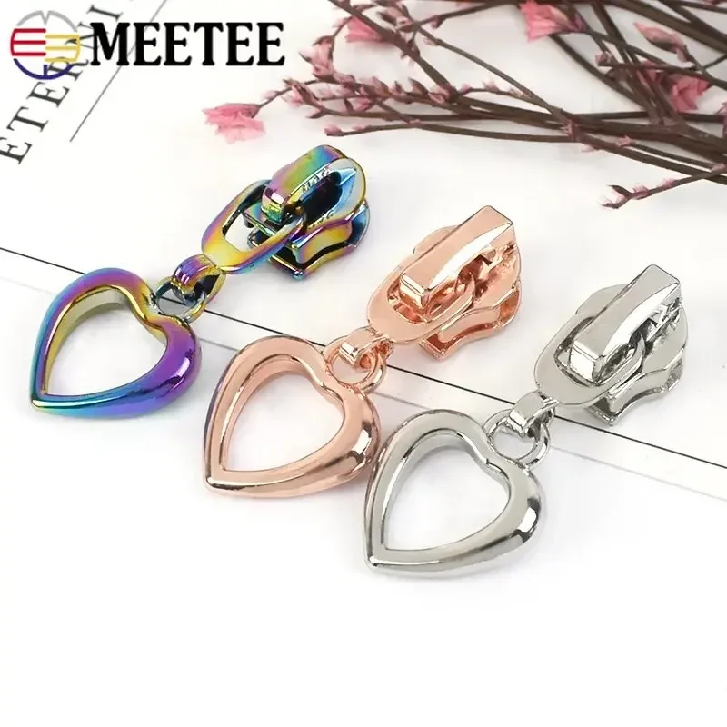 5/10/20/30Pcs 5# Meetee Nylon Slider for Zipper Repair Zippers Puller Closure Replacement Bag Zips Pull Head Zip Accessories