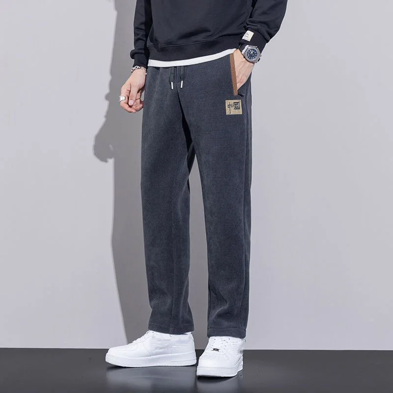Men's Winter Pants Fashion Casual Clothing Sports Stretch Pants Autumn Clothes Men's Loose Fit Velvet Warm Clothing New Style