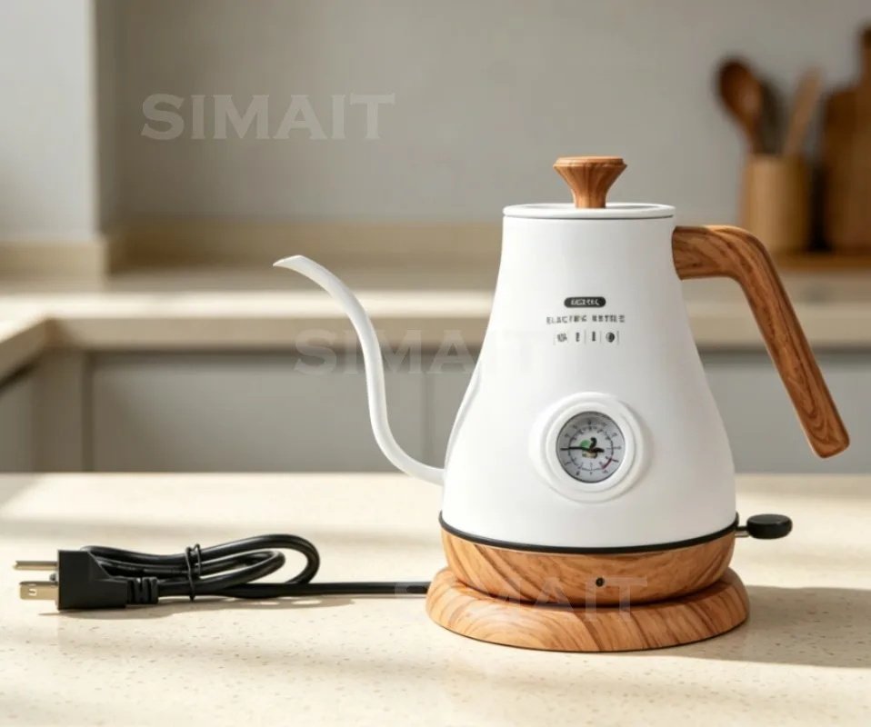 1.0L Electric Gooseneck Kettle, Variable Temp Control, Stainless Steel Pour-Over Coffee & Tea Kettle, 110V/220V