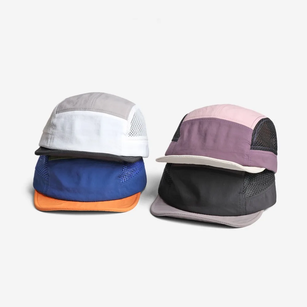 

Casual Retro Mesh Baseball Cap Quick Drying 5 Panel Sun Visor Cap Breathable Adjustable UV Protection Cap Unisex