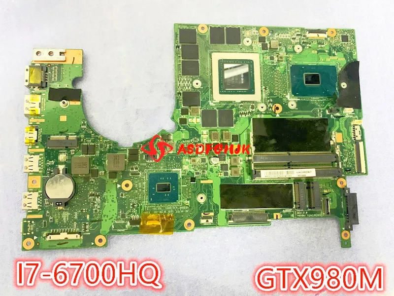 For ACER Predator G9-591 Laptop motherboard P5NCN P7NCN NBQ0211003 NB.Q0211.003 GTX980M 4G GDDR5 SR2FQ I7-6700HQ 2.6ghz