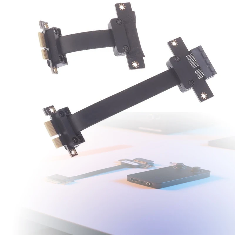 1PCS PCIE 3.0 X1 Riser Cable 90 Right Angle Extension Cable High-Speed PCI Express 1x Riser Card Ribbon Extender