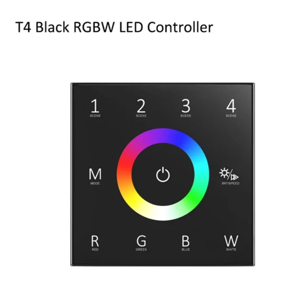 TW1 TW2 TW4 TW5 1 Zone Dimmer Single Color CCT RGB RGBW RGB+CCT Wall Mounted Touch Panel Remote LED Controller for Strip light