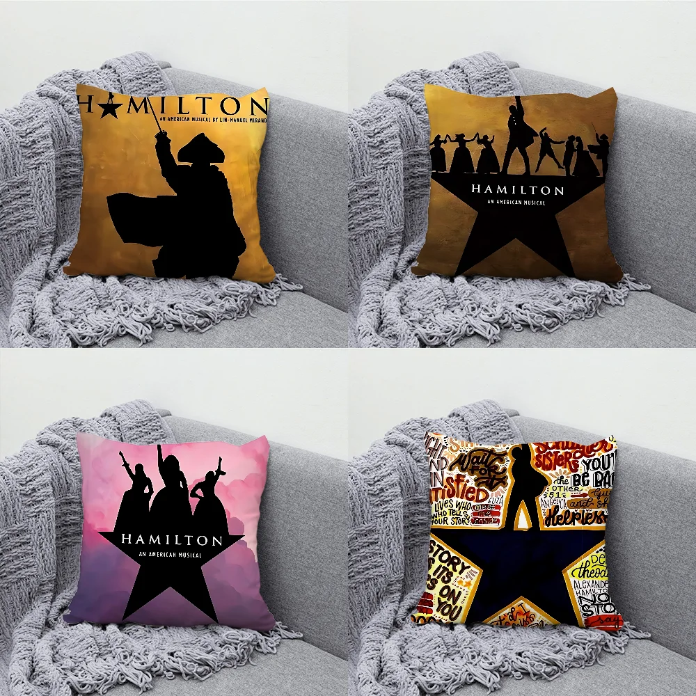 American Musical H-Hamilton Pillow Case Soft Cushion Cases for Farmhouse Sofa Decor Home Decorations and Protector Pillow Case