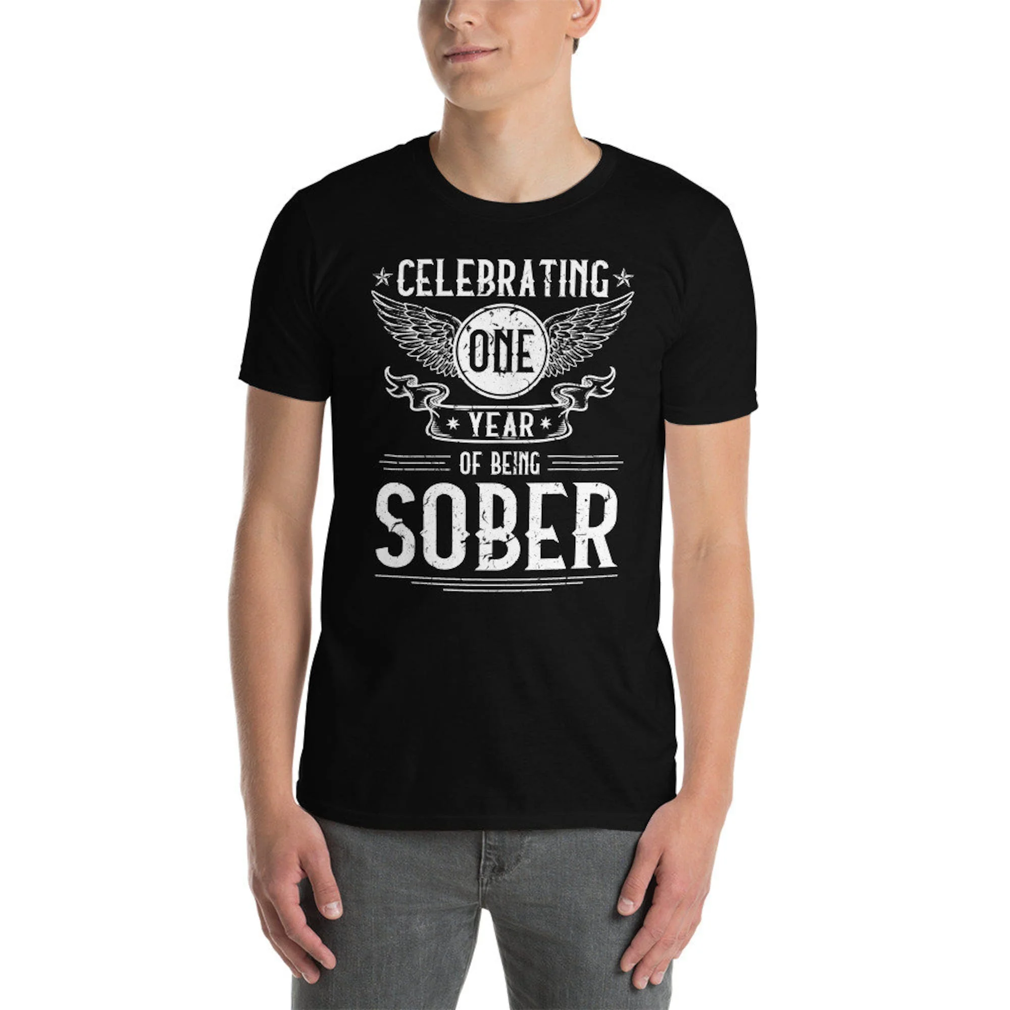 Celebrating One 1 Year Sober Sobriety Recovery Milestone Unisex T-Shirt