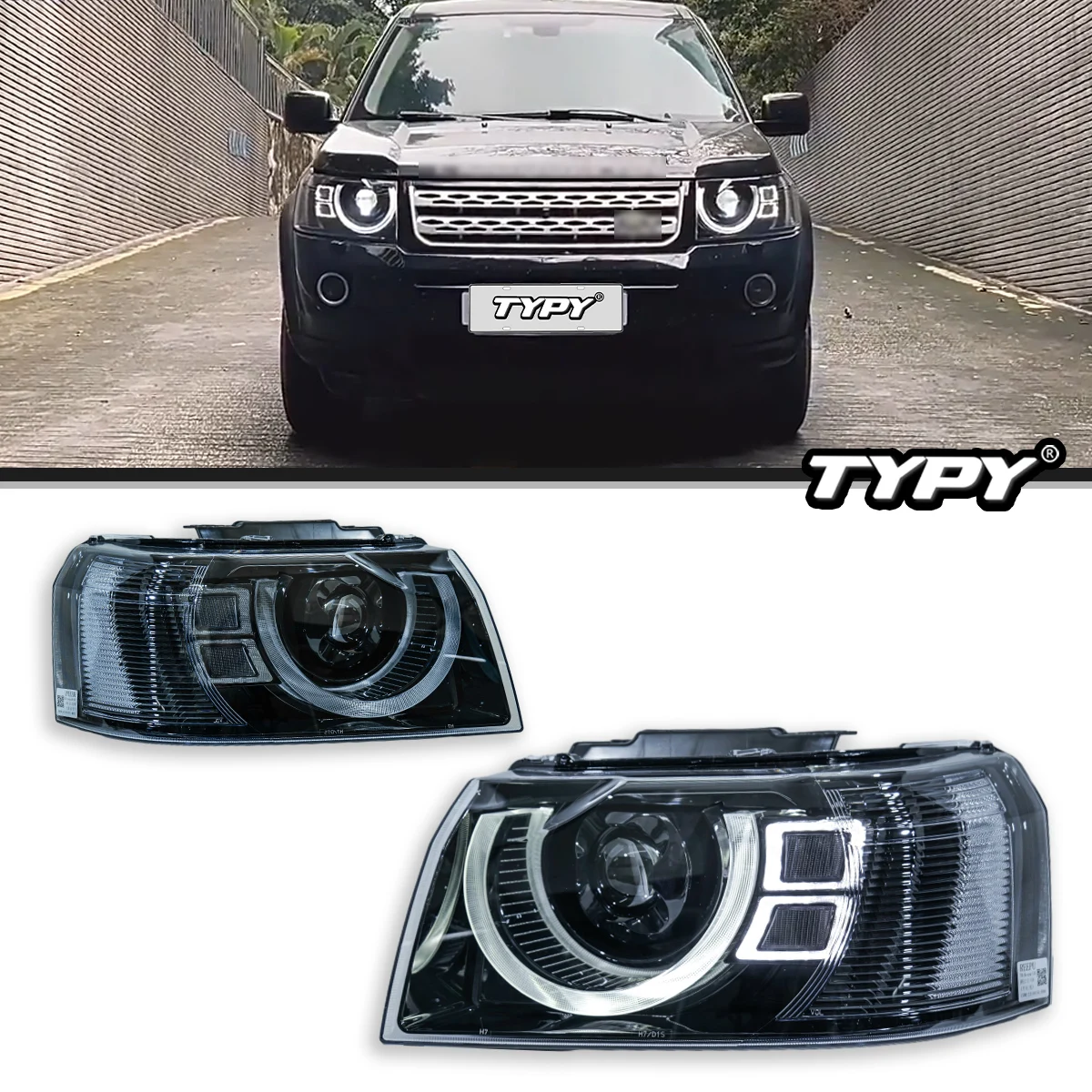 

Автомобильные фары TYPY для Land Rover Freelander 2, фары 2010-2015, светодиодные фары для проектора, дневные ходовые огни, автоаксессуары