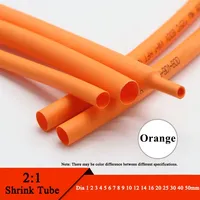 1M Heat Shrink Tube  Dia 1 2 3 4 5 6 7 8 9 10 12 14 16 20 25 30 40 50 mm 2:1 Polyolefin Thermal Cable Sleeve Insulated Orange