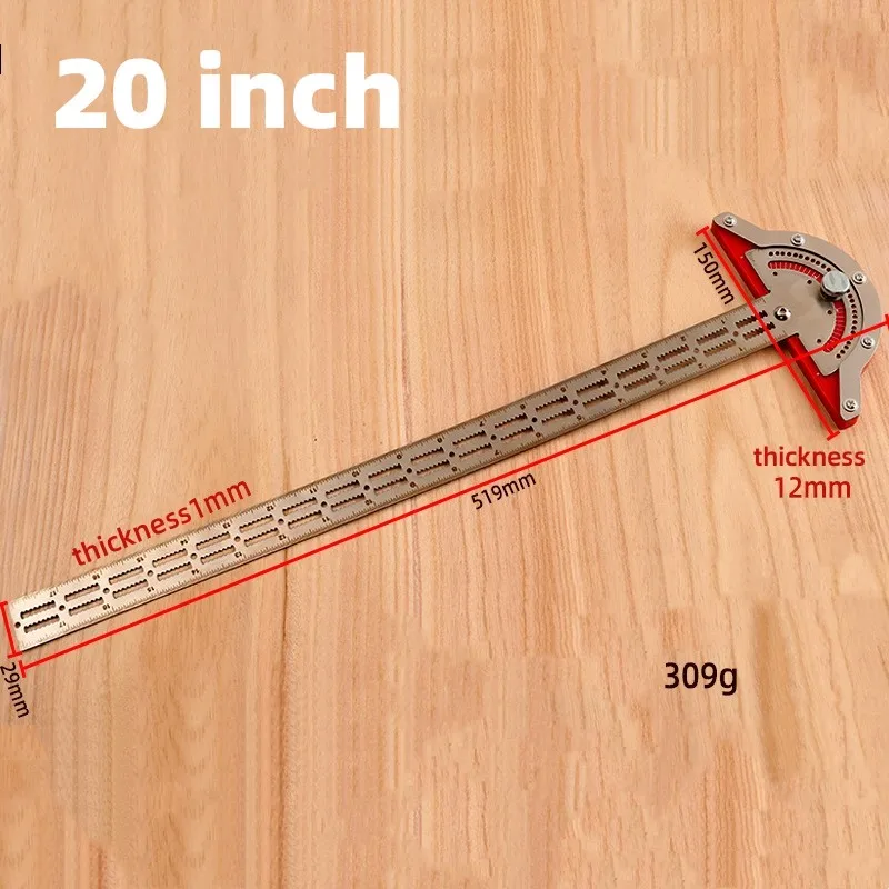 Woodworkers Edge Ruler Stainless Steel Protractor Angle  Angle Precision Carpenter Measuring Tool