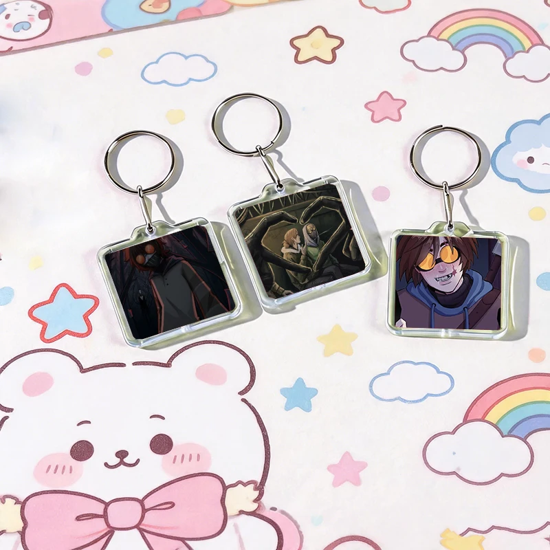 Creepypasta T-Ticci Toby Anime Acrylic Keychain Handmade Hanging for Clothes Backpack Decoration Accessories Gifts with Friends