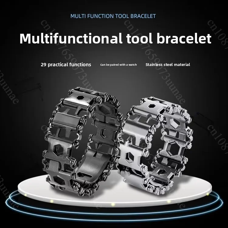 Stainless Steel Multifunction Bracelet 29 in 1 Outdoor Tool Wristband for Men Couple Metal Jewelry