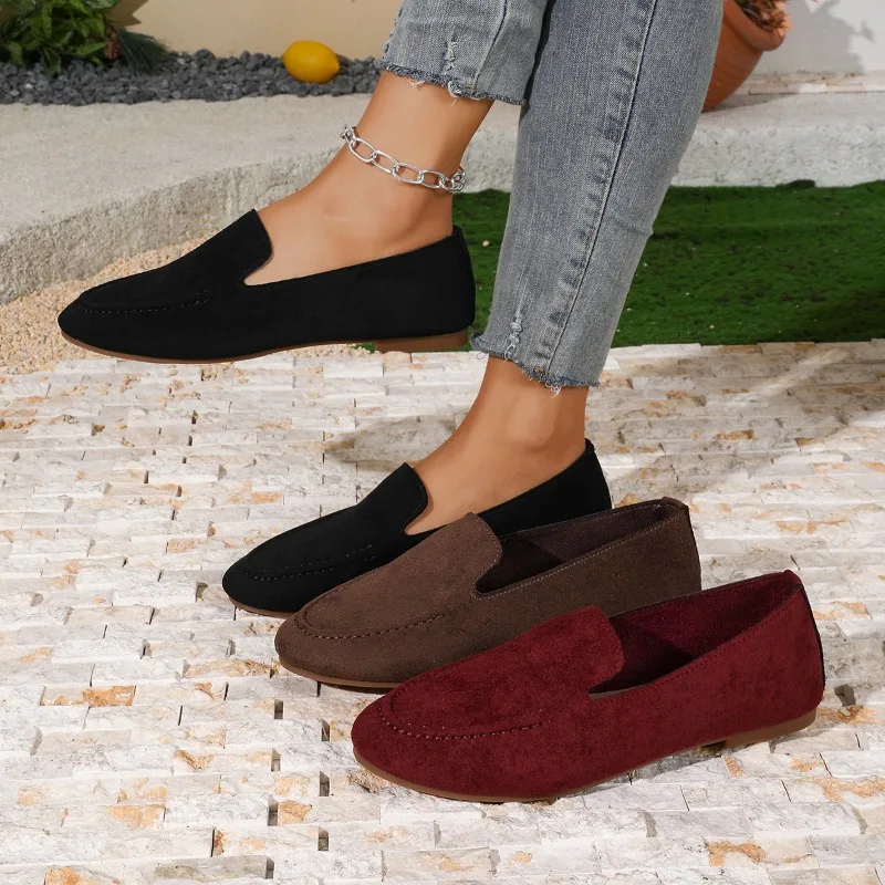 

Women Flats 2026 Spring Autumn New Loafers Classic Solid Color Simple Lightweight Single Shoes Comfort Casual Female Sneakers