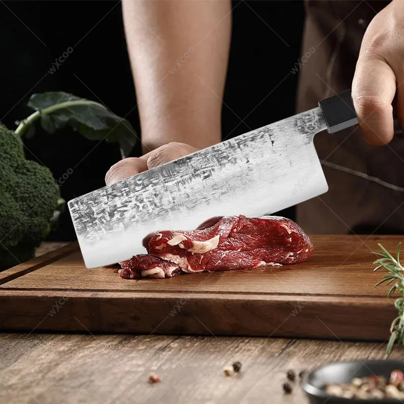 WXCOO مزورة المطرقة نمط اليابانية Santoku سكين اللحوم الساطور المهنية سكين الطاهي المطبخ الخضار الفاكهة سكين تقطيع
