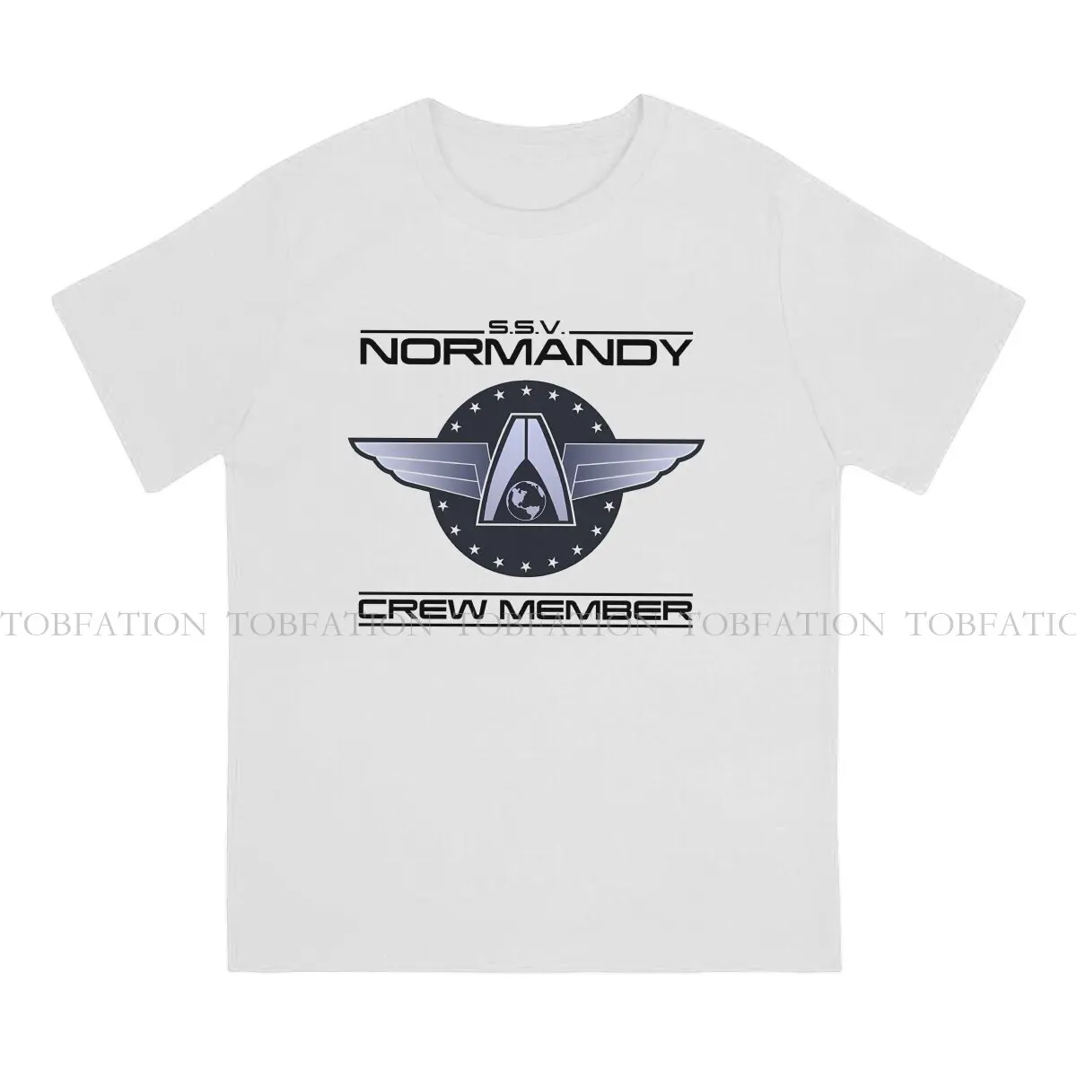 Mass Effect Game SSV Normandy Crew Member Tshirt Homme Men Tees 4XL 5XL 6XL 100% Cotton T Shirt