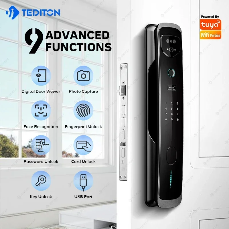 China Wholesale High Security Smart Door Lock Price Tuya Face Tecognition Technology Wholesale Price Smart Door Lock Home