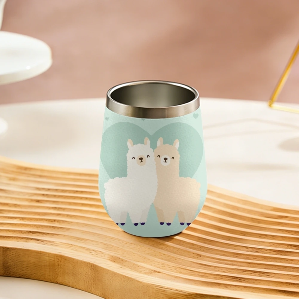 Cute Alpaca Design Vacuum Flasks 12oz Insulated Coffee Mug with Lid | Stainless Steel Travel Cup