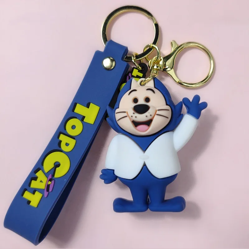 7 Styles Nostalgia American Top Cat The Movie Creative Cartoon Animation Keychain Cute Fashion Keyrings Birthday Gifts