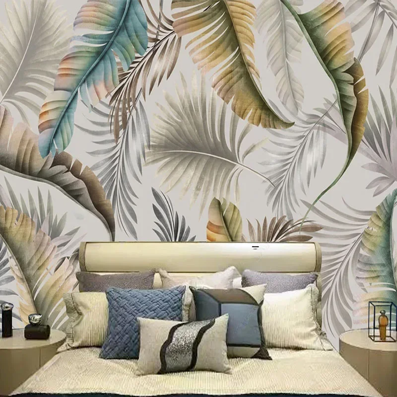 

Custom Any Size Mural Wallpaper 3D Abstract Leaf Nordic Living Room TV Sofa Bedroom Home Decor Wall Painting Papel De Parede 3 D