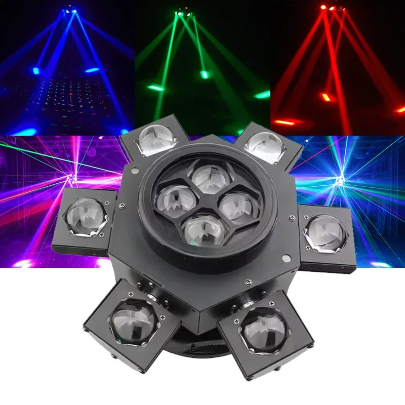 6head LED Colorful Moving Head Laser Lights Dj Disco Sound-controlled Rotating Flashing Stage Lights Luces De Escenario OEM 80