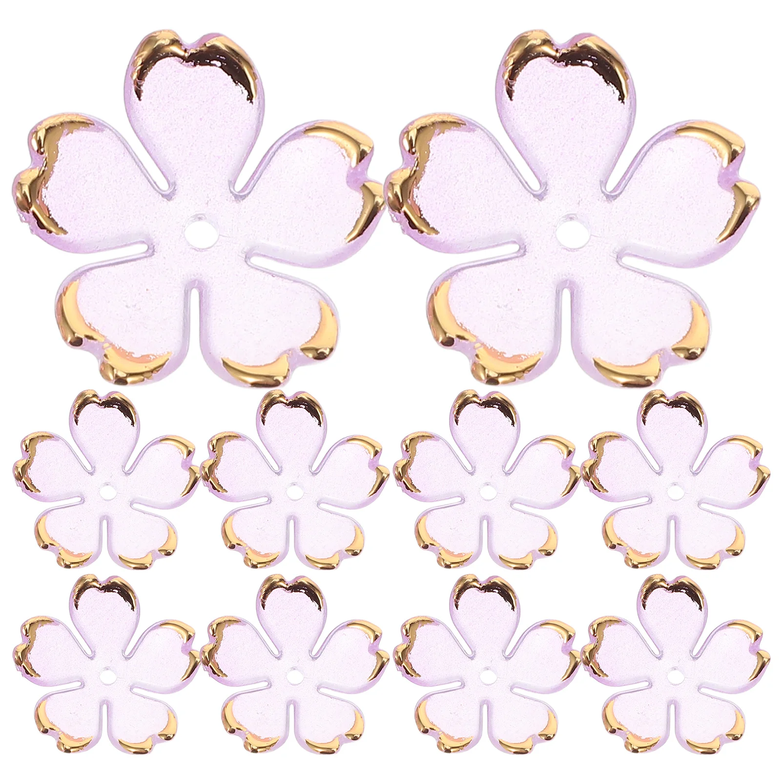 100 قطعة زهر الكرز الاكريليك الخرز زهرة فاصل قبعات DIY بها بنفسك صنع المجوهرات الحرفية التدرج البتلة النتائج السائبة نهاية قبعات #2