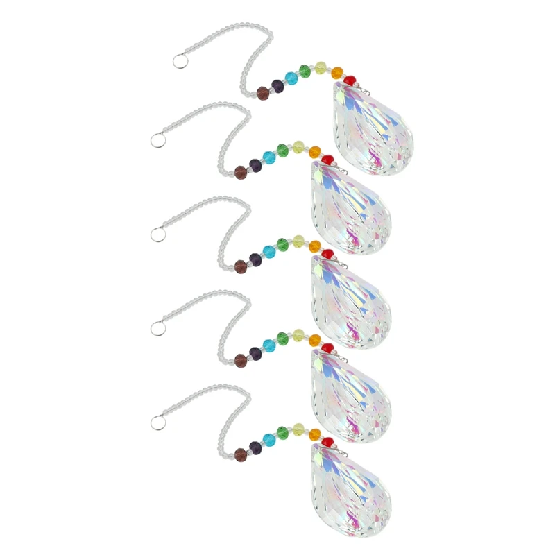 

5X Sun Catcher Feng Shui Crystals Window Large Ab Drop Prism Home Decoration