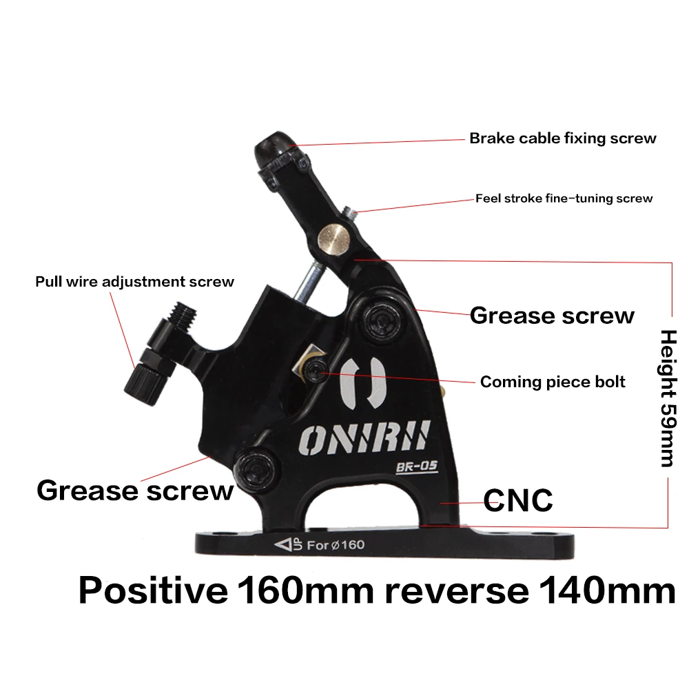 ONIRII Wire Pulling Hydraulic Disc Brake Calipers Flat Mount Oil Disc Brake for Road Bike Gravel Bicycle New