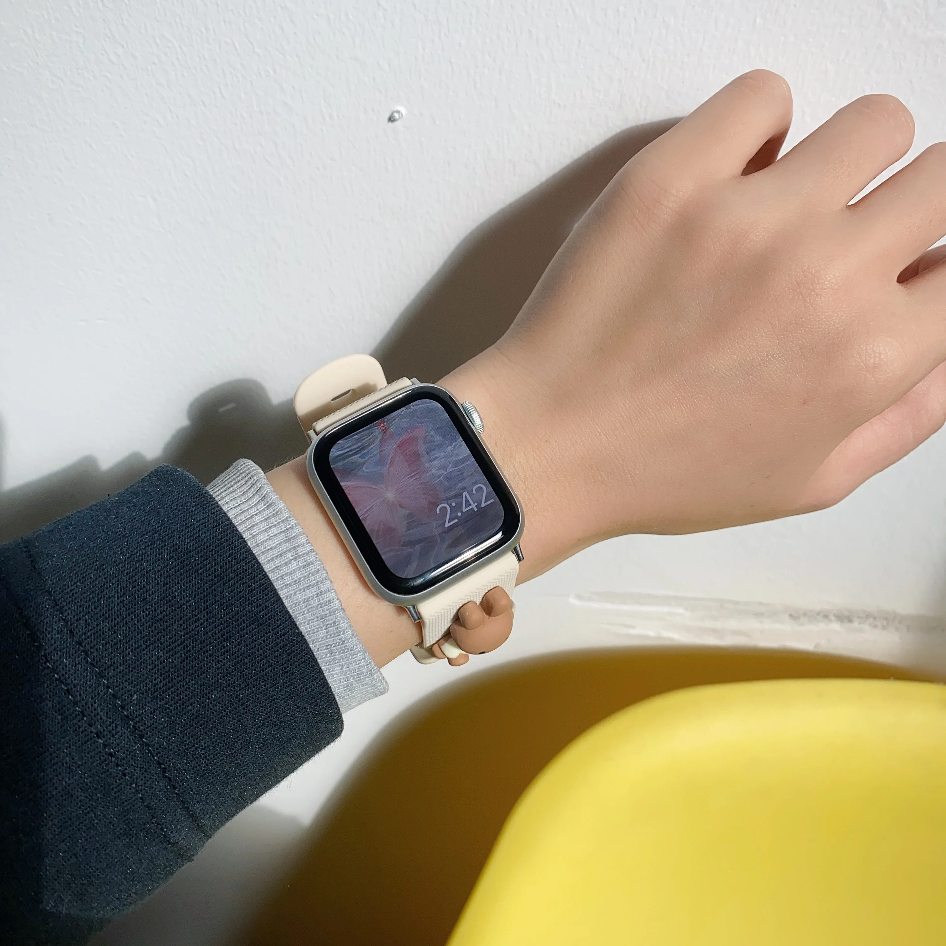 Correa de goma con decoraciones para Apple Watch, pulsera de silicona de 38/42mm, 40/44mm para iWatch8 SE7 6 5 4 3 2 1 41/45mm 49Ultra