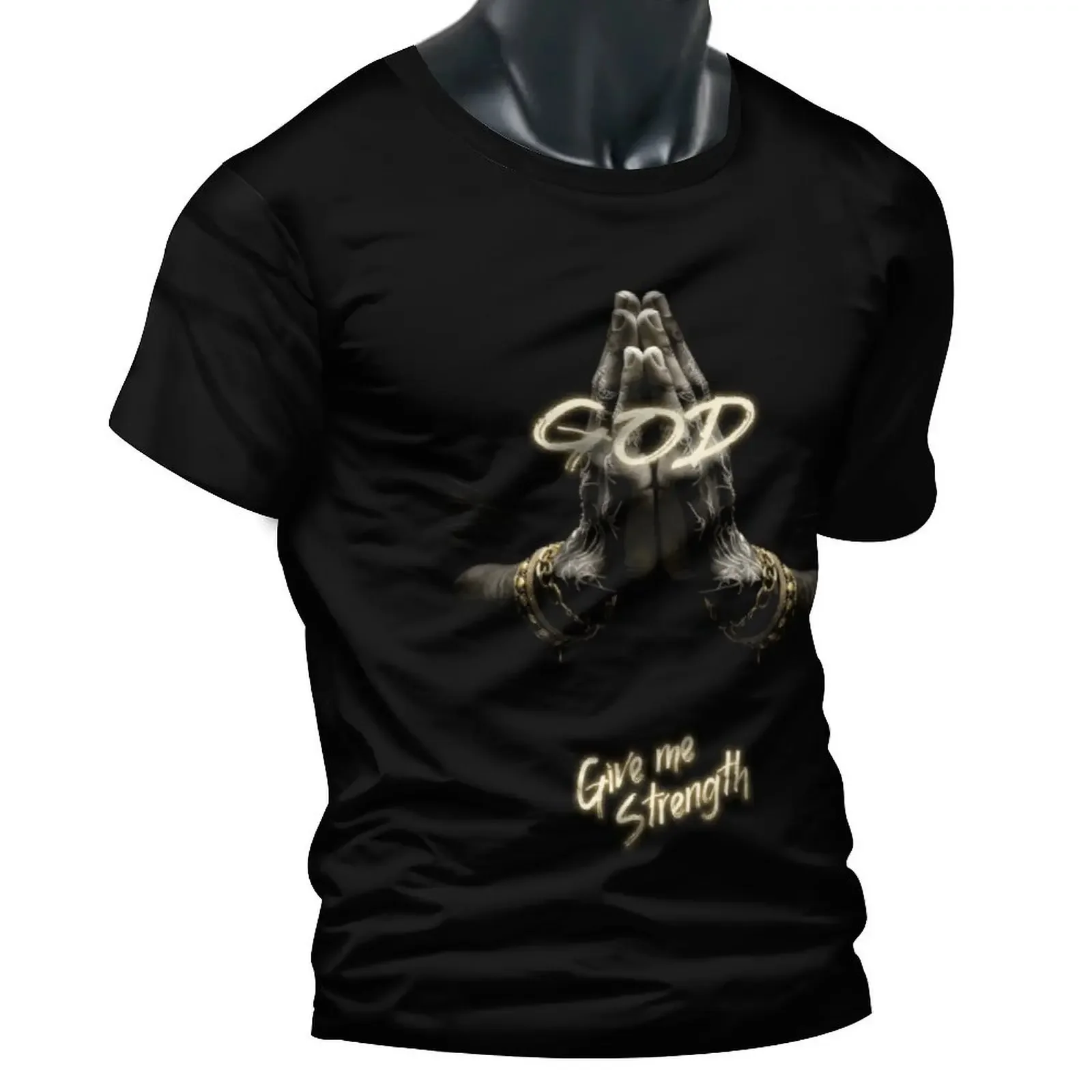 Hot Selling 3D T-shirt with Innovative Design and Black Colored Pattern