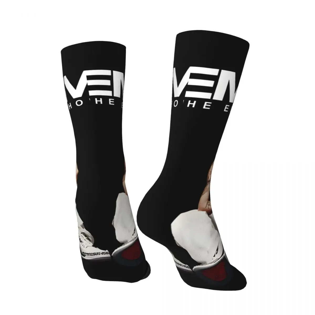 Chaussettes rétro Harajuku Eminem Street Style pour hommes, chaussettes d'équipage décontractées, nouveauté, détail en gros plan