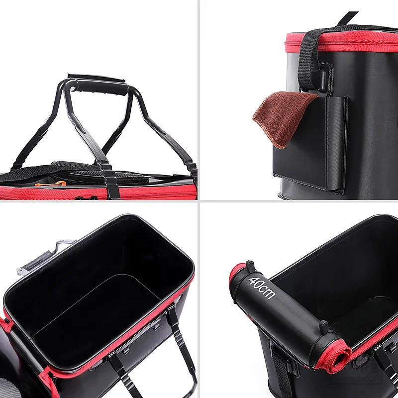 Shoulder Multifunction Fishing Bag Portable Fold Live Fish Storage Box With Oxygen Pump Bucket Tackle Outdoor Fishing Equipment