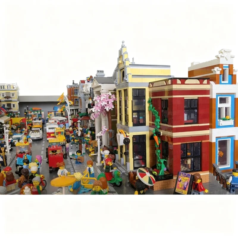 2025pcs MOC Fred s Fries Gina s Grocery of Modular Streetscape Model Building blocks Architecture toy Christmas gifts Brick Kids